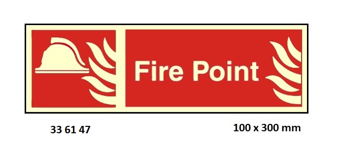 FIRE EQUIPMENT SIGN (RED) FIRE, POINT 100X300MM