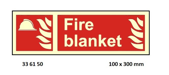 FIRE EQUIPMENT SIGN (RED) FIRE, BLANKET 100X300MM