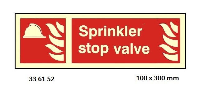 FIRE EQUIPMENT SIGN (RED), SPRINKLER STOP VALVE 100X300MM