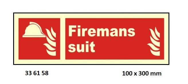 FIRE EQUIPMENT SIGN (RED), FIREMANS SUIT 100X300MM