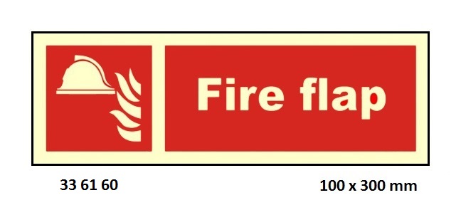 FIRE EQUIPMENT SIGN (RED), FIRE FLAP 100X300MM