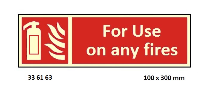 FIRE EQUIPMENT SIGN (RED), FOR USE ON ANY FIRES 100X300MM