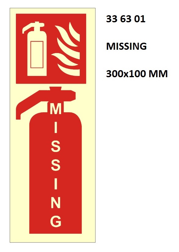 FIRE EQUIPMENT SIGN (RED), MISSING 300X100MM