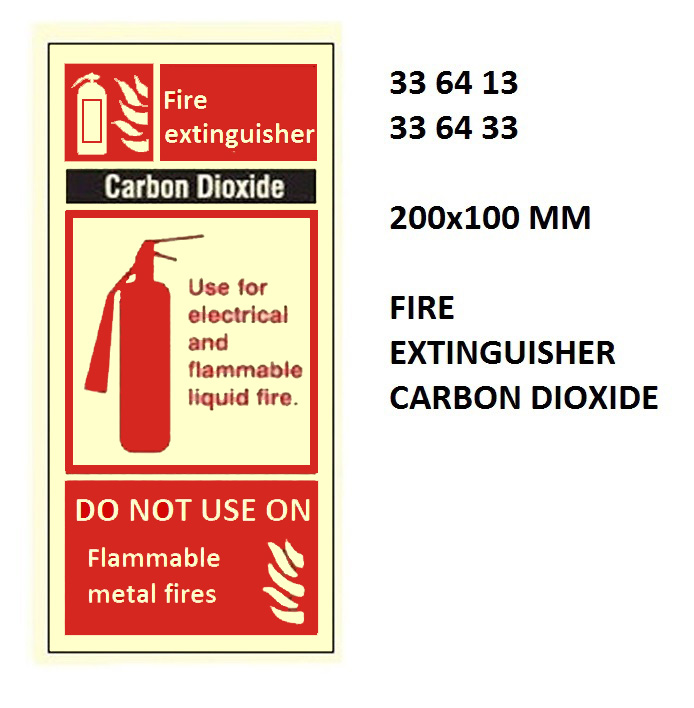 FIRE EQUIPMENT SIGN CO2, FIRE EXTINGUISHER 200X100MM