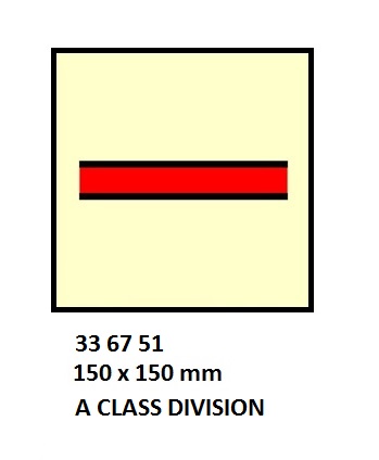 FIRE CONTROL SYMBOL ISO 17631, A CLASS DIVISION 150X150MM