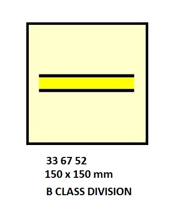 FIRE CONTROL SYMBOL ISO 17631, B CLASS DIVISION 150X150MM