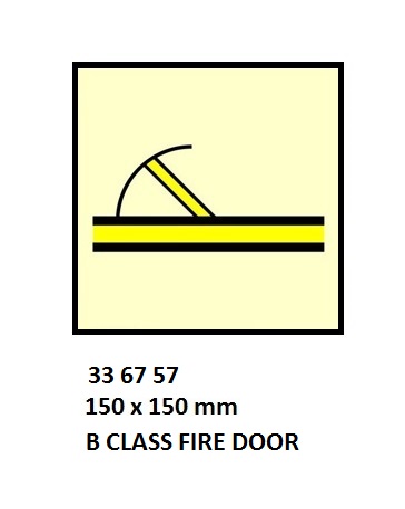 FIRE CONTROL SYMBOL ISO 17631, B CLASS FIRE DOOR 150X150MM