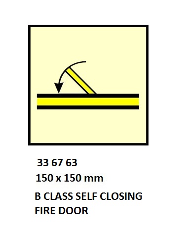 FIRE CONTROL SYMBOL ISO 17631, B SELFCLOSE FIREDOOR 150X150MM
