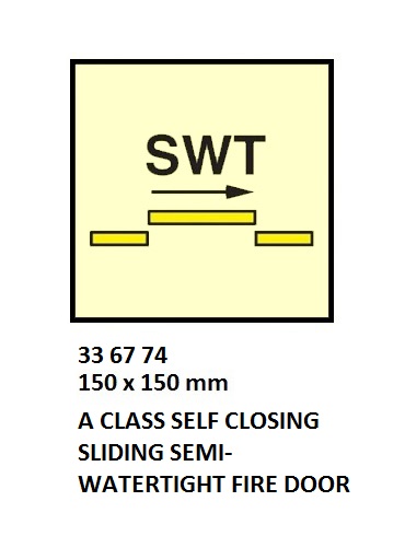 FIRE CONTROL SYMBOL ISO17631 A, S/C S-W/T SLIDE F-DOOR 150X150