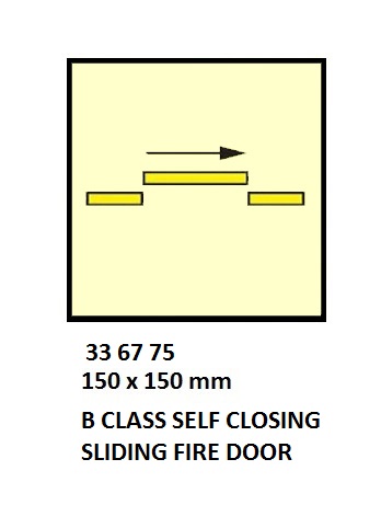 FIRE CONTROL SYMBOL ISO 17631, B S/C SLIDE FIREDOOR 150X150MM