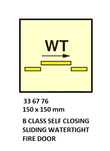 FIRE CONTROL SYMBOL ISO 17631, B S/C W/T SLIDE F-DOOR 150X150