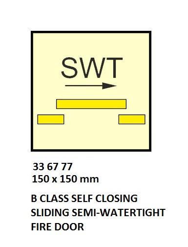 FIRE CONTROL SYMBOL ISO17631 B, S/C S-W/T SLIDE F-DOOR 150X150