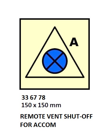 FIRE CONTROL SYMBOL ISO 17631, RMT VENT S/O F/ACCOM 150X150MM