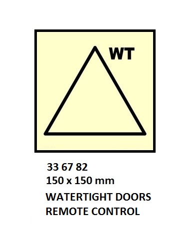 FIRE CONTROL SYMBOL ISO 17631, W/T DOOR RMT CONTROL 150X150MM