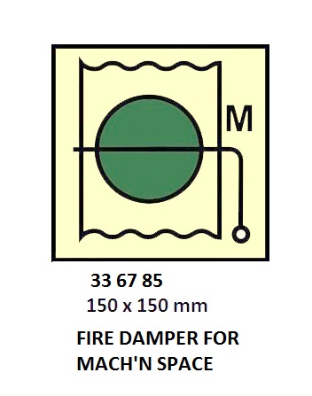 FIRE CONTROL SYMBOL ISO 17631, F-DAMPER F/MACH-SPACE 150X150