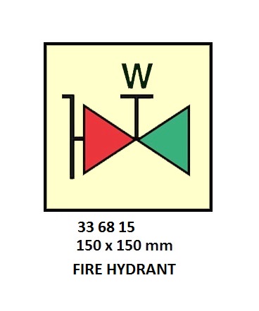 FIRE CONTROL SYMBOL ISO 17631, FIRE HYDRANT 150X150MM