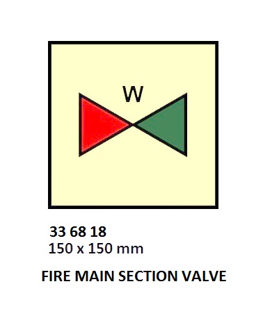 FIRE CONTROL SYMBOL ISO 17631, FIRE MAIN SEC VALVE 150X150MM
