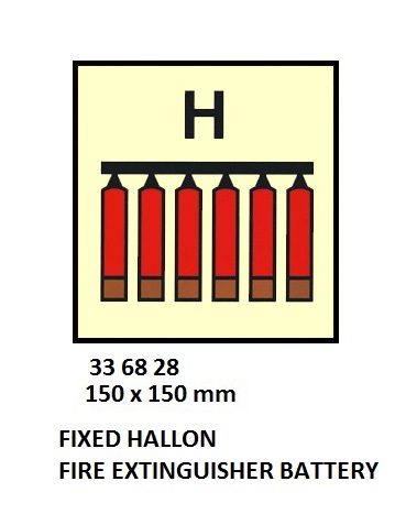 FIRE CONTROL SYMBOL ISO 17631, HALON FIRE EXTING`NG BATTERY