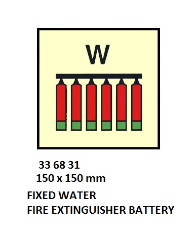 FIRE CONTROL SYMBOL ISO 17631, WATER FIRE EXTING`NG BATTERY