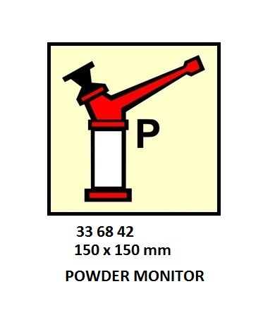 FIRE CONTROL SYMBOL ISO 17631, POWDER MONITOR 150X150MM