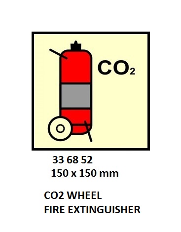 FIRE CONTROL SYMBOL ISO 17631, CO2 WHEELED FIRE EXTINGUISHER