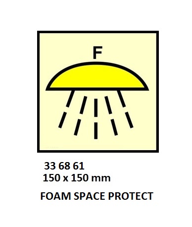 FIRE CONTROL SYMBOL ISO 17631, SPACE PROTECTD BY FOAM EXTING