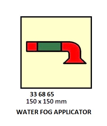 FIRE CONTROL SYMBOL ISO 17631, WATER FOG APPLICATOR 150X150MM