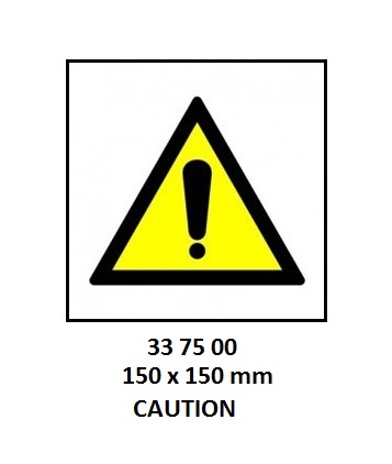 SIGN WHITE VINYL SELF ADHESIVE, 7500 150X150MM HAZARD EXCLAMAT