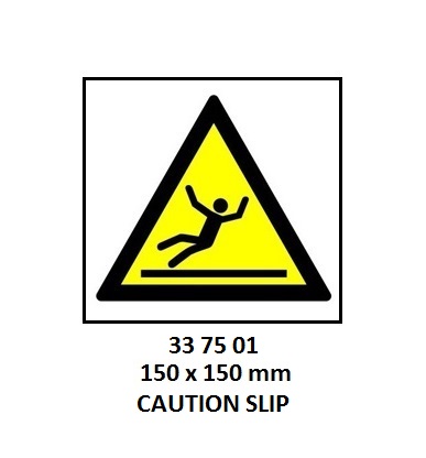 SIGN WHITE VINYL SELF ADHESIVE, #7501 150X150MM HAZARD SLIP