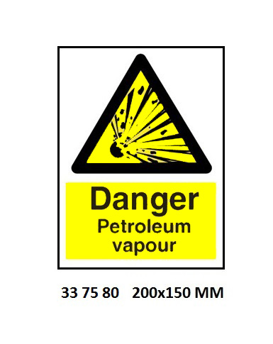 SIGN WHITE VINYL SELF ADHESIVE, 7580 200X150MM DANGER PETROLEU