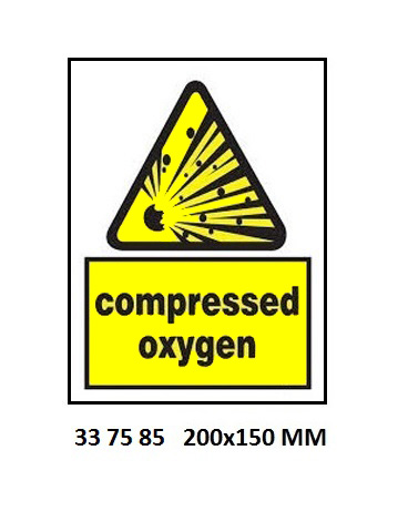 SIGN WHITE VINYL SELF ADHESIVE, 7585 200X150MM DANGER COMPR 0X