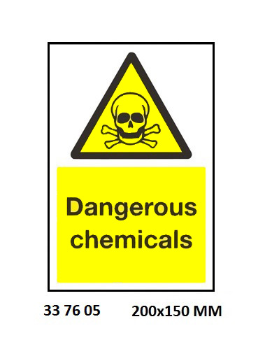 SIGN WHITE VINYL SELF ADHESIVE, 7605 200X150MM DANGERHARM CHEM