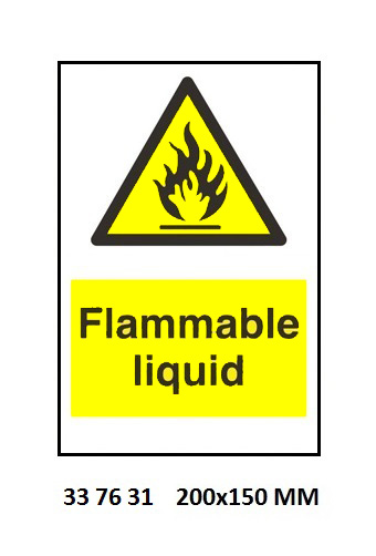 SIGN WHITE VINYL SELF ADHESIVE, 7631 200X150MM DANGER FLAMMABL