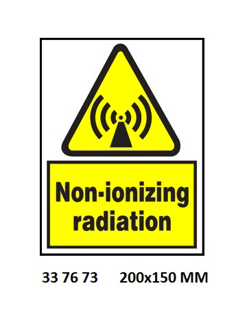 SIGN WHITE VINYL SELF ADHESIVE, 7673 200X150MM CAUTION NON-ION