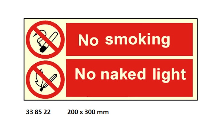 SIGN WHITE VINYL SELF ADHESIVE, NO SMOKING #8522 200X300MM