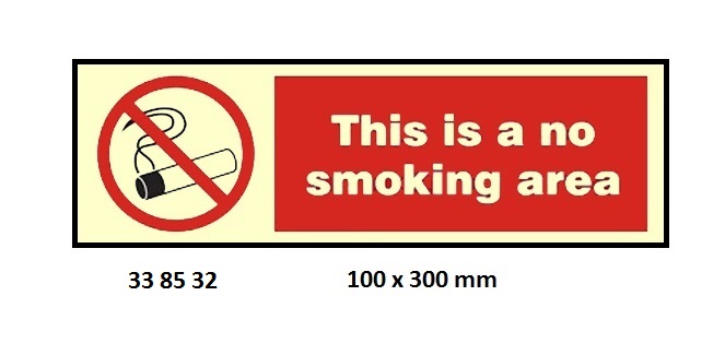 SIGN WHITE VINYL SELF ADHESIVE, PROHIBITION #8532 100X300MM