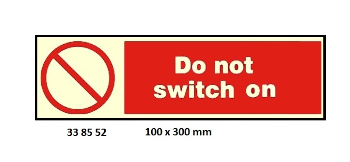SIGN WHITE VINYL SELF ADHESIVE, PROHIBITION #8552 100X300MM