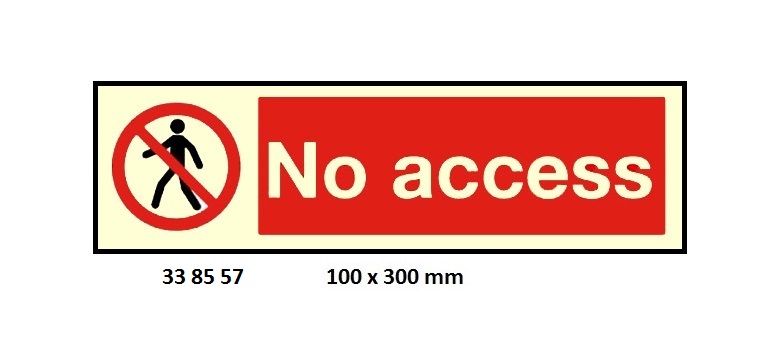 SIGN WHITE VINYL SELF ADHESIVE, PROHIBITION #8557 100X300MM