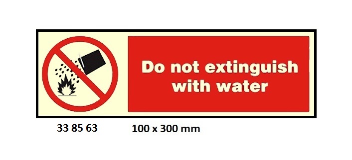 SIGN WHITE VINYL SELF ADHESIVE, PROHIBITION #8563 100X300MM