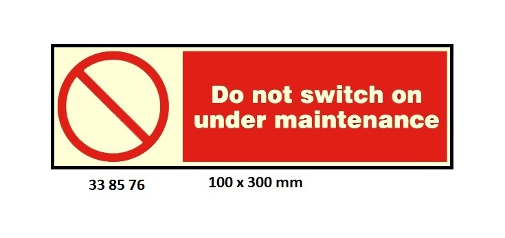 SIGN WHITE VINYL SELF ADHESIVE, PROHIBITION #8576 100X300MM