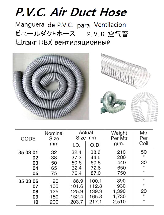 HOSE AIR DUCT PVC 100MM