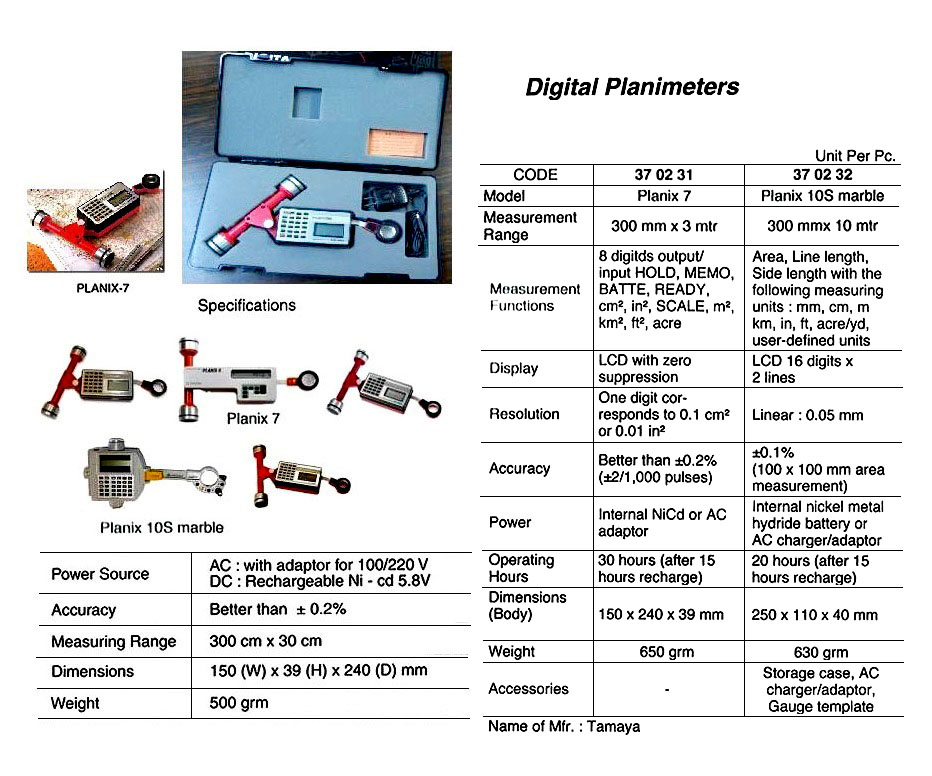 PLANIMETER DIGITAL WITH CASE, PLANIX-10S MARBLE