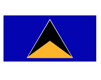 FLAG NATIONAL 2`X 3` BUNTING, SAINT LUCIA