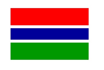 FLAG NATIONAL 2`X 3` BUNTING, REPUBLIC OF THE GAMBIA