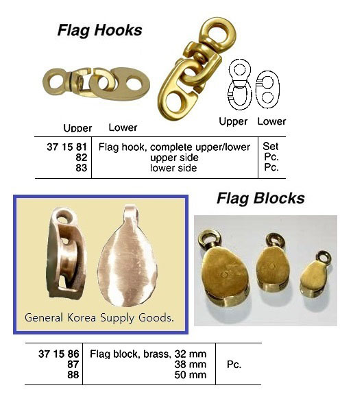 BLOCK FLAG BRASS 32MM