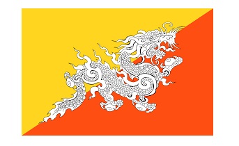 FLAG NATIONAL 3`X 4` BUNTING, BHUTAN