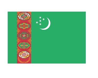 FLAG NATIONAL 3`X 4` BUNTING, TURKMENISTAN