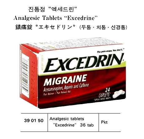 ANALGESIC TABLET "EXCEDRINE", 36TAB