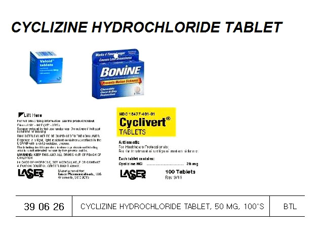 CYCLIZINE HYDROCHLORIDE TABLET, 50MG 100`S