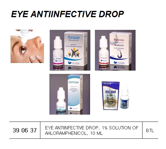 EYE ANTIINFECTIVE DROP 1% SOL., OF CHLORAMPHENICOL 10ML